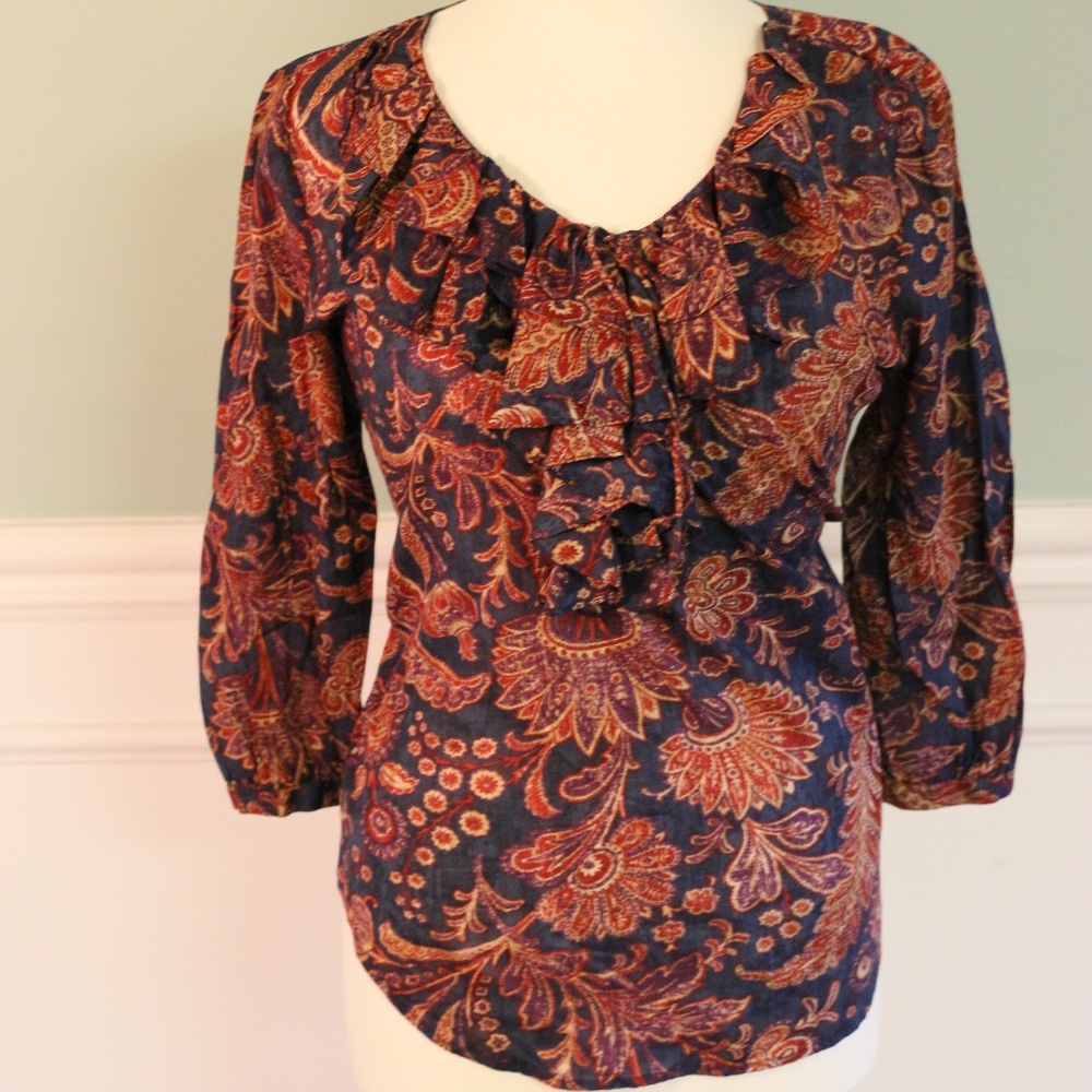 Ralph Lauren 3/4 sleeve floral blouse. NWT M
